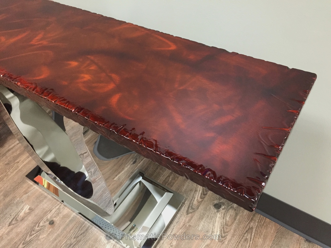 Translucent Copper Custom Table Top coated in Transparent Copper | Gallery Project ...