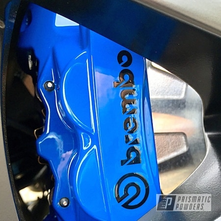 Powder Coating: Custom Brake Calipers,Ford GT350,Clear Top Coat,Brembo Brakes,Bic Blue PSB-6932,Clear Vision PPS-2974,Automotive