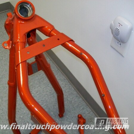 Powder Coating: Clear Vision PPS-2974,Orange Tangelo PPB-2324,Motorcycles,Hot Orange Sparkle PMB-6311