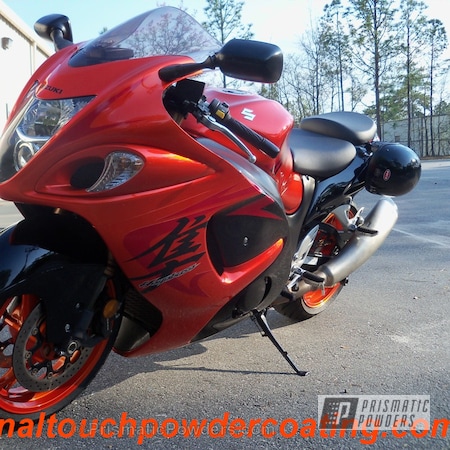 Powder Coating: Motorcycles,Wheels matched to paint,Clear Vision PPS-2974,Hot Orange Sparkle PMB-6311