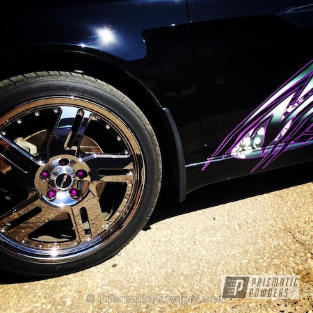 Powder Coating: Clear Vision PPS-2974,Powder-coated-lugnuts-car,Automotive,Illusion Violet PSS-4514