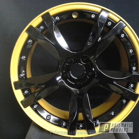 Powder Coating: Wheels,Custom,Yellow,Yamaha Yellow PMB-5654,Black,Ink Black PSS-0106,Lamborghini Wheels,powder coating,powder coated,Prismatic Powders