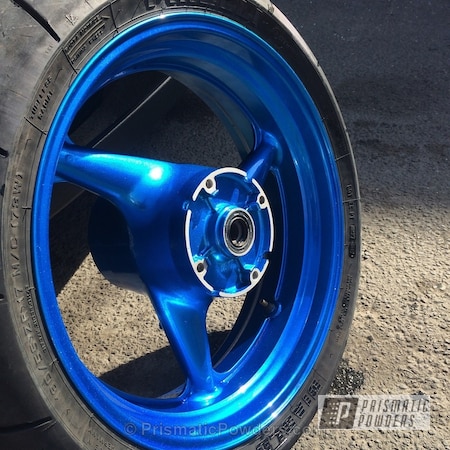 Powder Coating: Wheels,custom blue powder coated wheels,SUPER CHROME USS-4482,chrome,prismatic powders blue wheel,LOLLYPOP BLUE UPS-2502