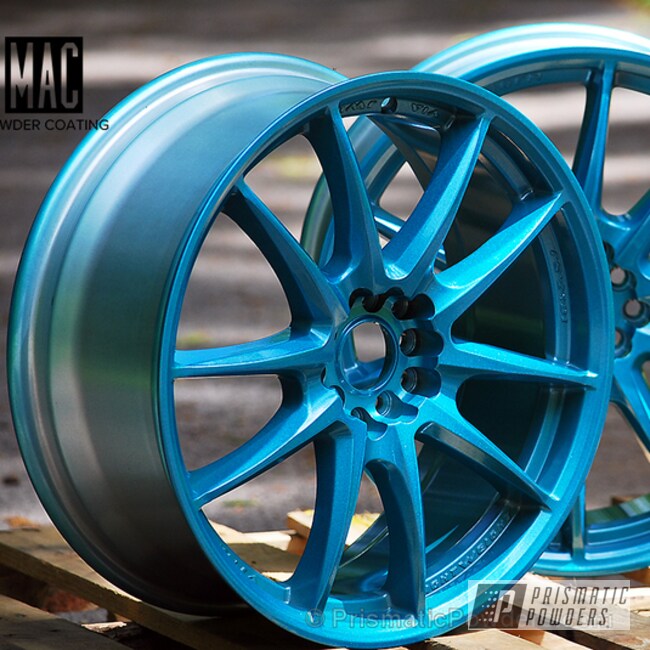 Tropic Teal Colored Topcoat Over Silverstone