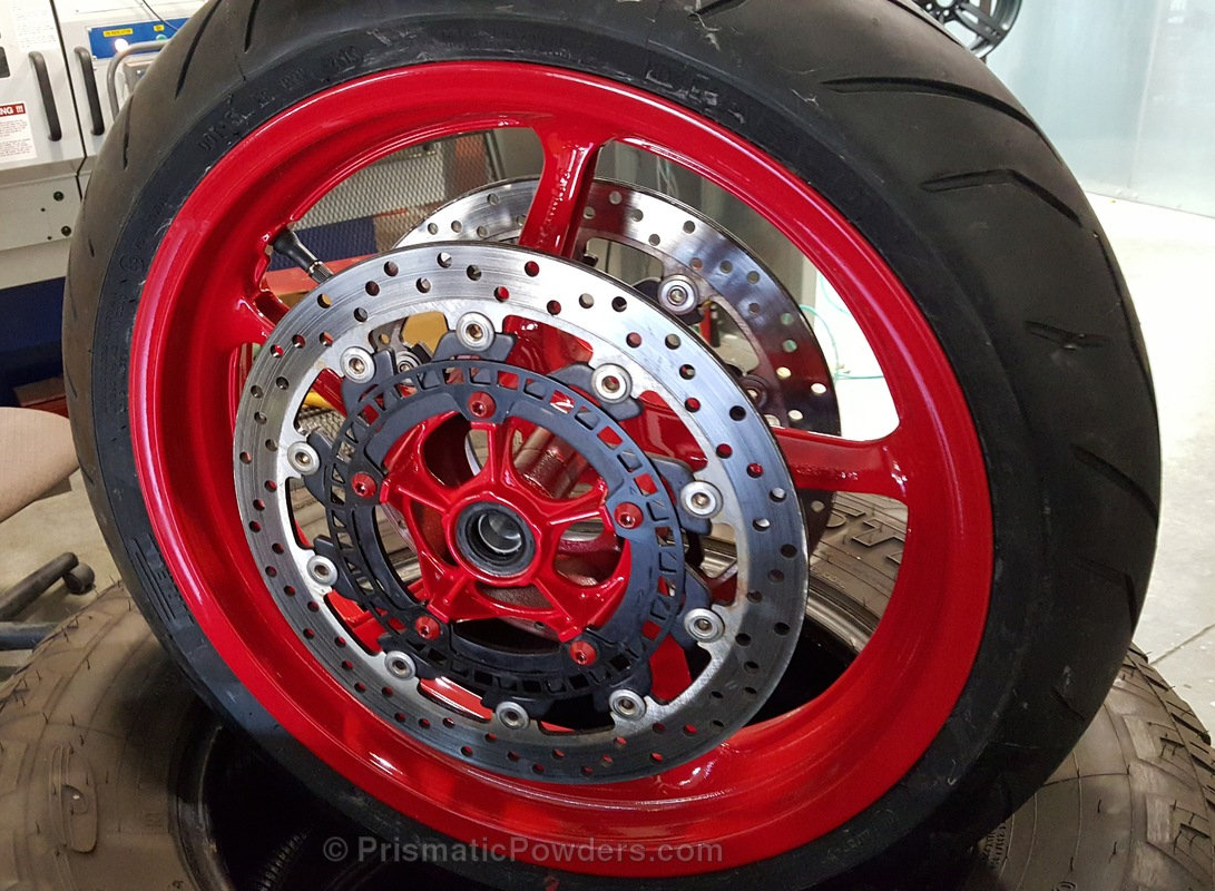 Motorcycle Red Color Rim Red Wheel | Gallery Project | Prismatic Powders