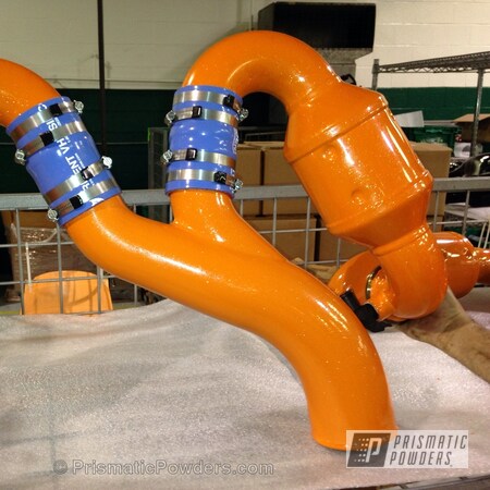 Powder Coating: Just Orange PSS-4045,Custom 2 Coats,Silver Sparkle PPB-4727,Risers connected with Y pipe