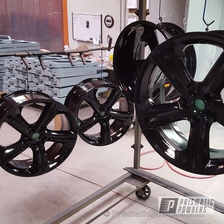 Powder Coating: Ink Black PSS-0106,Clear Top Coat,Two Stage Application,Clear Vision PPS-2974,Automotive,Custom Wheels,Wheels