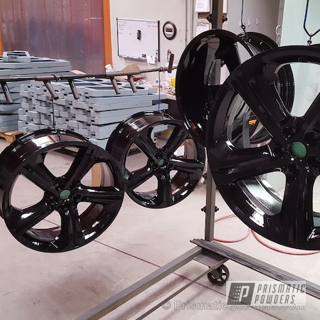 Powder Coating: Ink Black PSS-0106,Clear Top Coat,Two Stage Application,Clear Vision PPS-2974,Automotive,Custom Wheels,Wheels