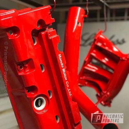 Powder Coating: K20 Valve Cover,Really Red PSS-4416,Valve Cover,Clear Vision Top Coat,Clear Vision PPS-2974,Honda,Automotive