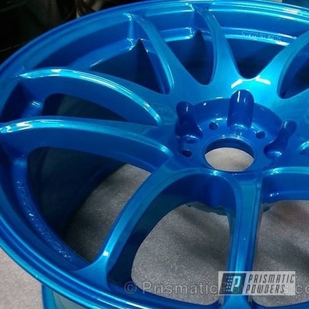 Powder Coating: Single Powder Application,Illusion Lite Blue PMS-4621,Automotive,Solid Tone,Custom Wheels,Wheels