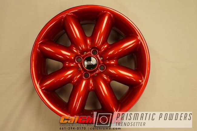 Powder Coating: Wheels,Illusion Orange Cherry PMB-5509,Automotive,Clear Vision PPS-2974,Clear Top Coat,Solid Tone,Mini Cooper Wheels