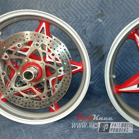 Powder Coating: Wheels,York Red PSB-5329,Ultra Blue Sparkle PPB-5004,MV Agusta Wheels