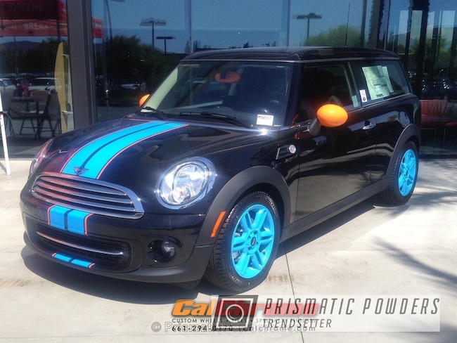 Powder Coating: Clear Top Coat,Gumball Blue PSS-6928,Mini Cooper Wheels,Clear Vision PPS-2974,Automotive,Wheels