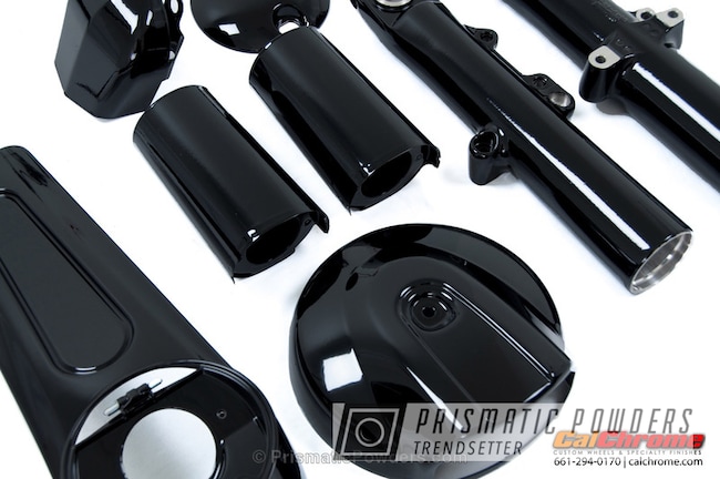 Powder Coating: Ink Black PSS-0106,Motorcycles,2015 Harley Davidson Street Glide Parts,Single Powder Application,Solid Tone