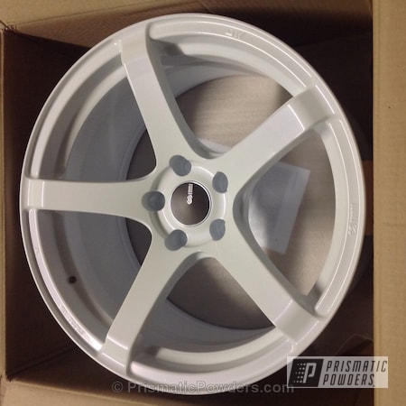 Powder Coating: Glowbee Clear PPB-4617,Powder Coated White Wheels,powder coating,PEARLIZED VIOLET UMB-1536,Prismatic Powders,Nissan 350Z Gymkhana Drift Car,powder coated,Wheels