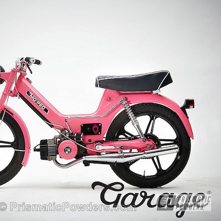 Powder Coating: Clear Vision PPS-2974,Ink Black PSS-0106,powder coating,Restored,Custom 1978 Puch Maxi Moped,powder coated,Prismatic Powders,Motorcycles,Sassy PSS-3063
