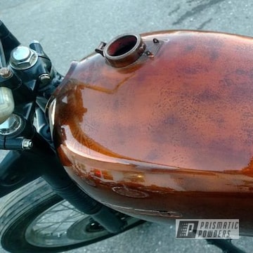 Custom Motorcycle Parts Coated In A Transparent Copper Powder Coat