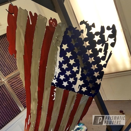 Powder Coating: RACING RED UPB-6379,Intense Blue PPB-4474,American Flag,Custom Art,Miscellaneous,Clear Vision PPS-2974,Multi Stage Powder Application,Art
