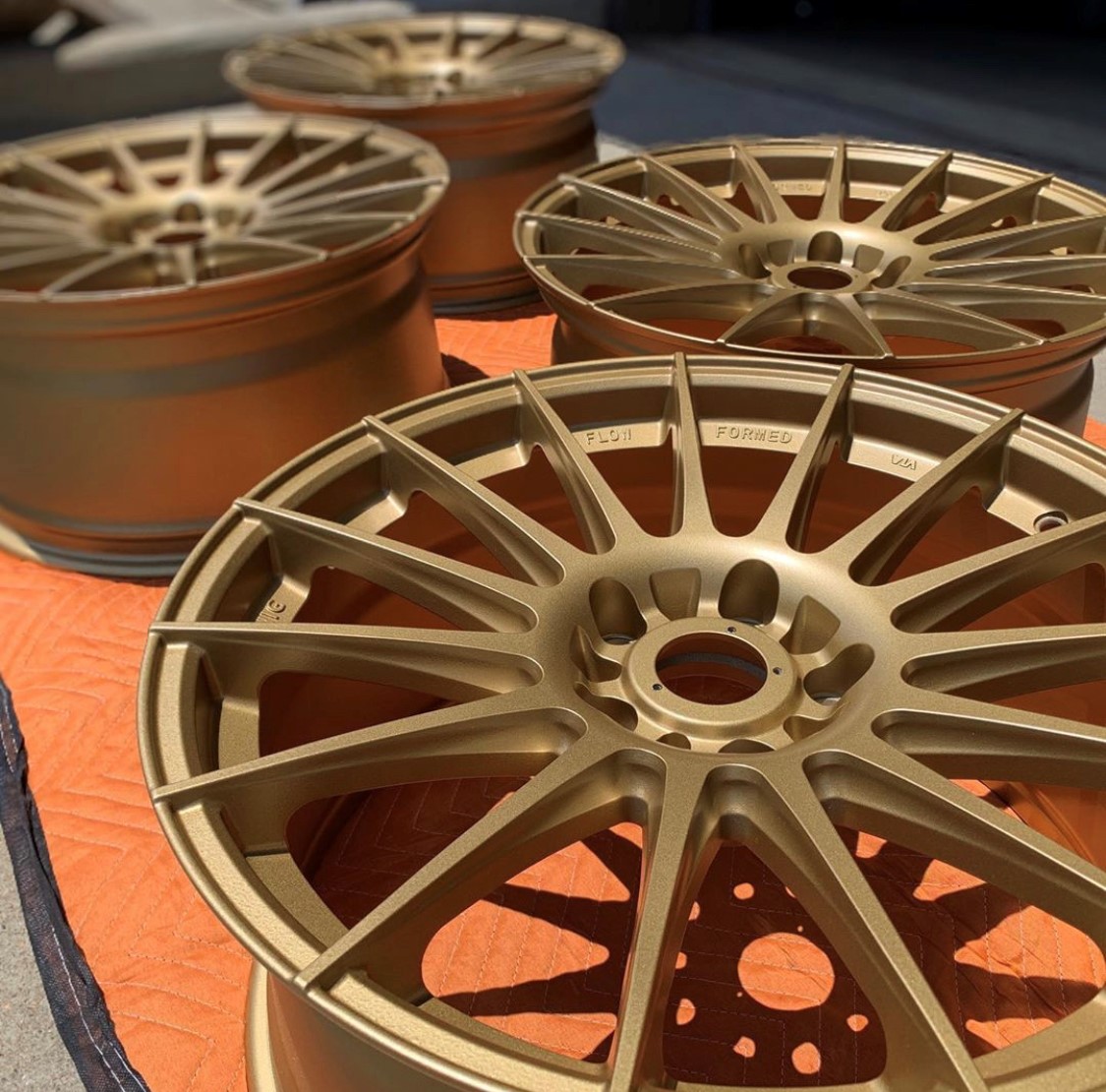 Automotive Rims featuring Satin Poly Gold and Gold Metallic | Prismatic ...