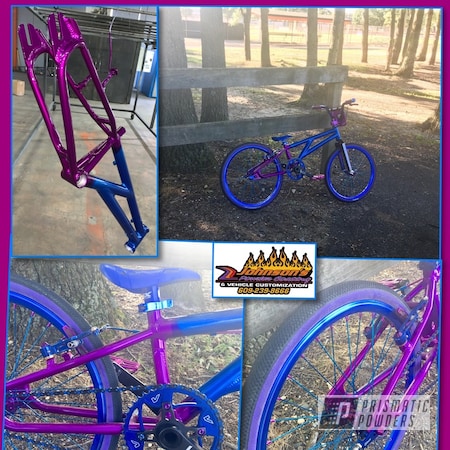 Powder Coating: Peeka Blue PPS-4351,Bicycles,Clear Vision PPS-2974,SUPER CHROME USS-4482,Bicycle Parts,Illusion Violet PSS-4514,Bicycle Frame