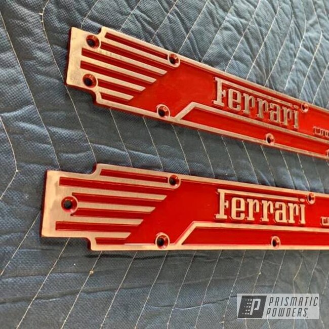 Powder Coated Red Ferrari Emblems