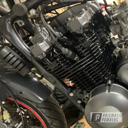 Powder Coating: Kawasaki,Motorcycles,Engine Parts,Evo Grey PMB-5969,Automotive