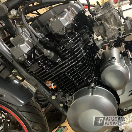 Powder Coating: Kawasaki,Motorcycles,Engine Parts,Evo Grey PMB-5969,Automotive