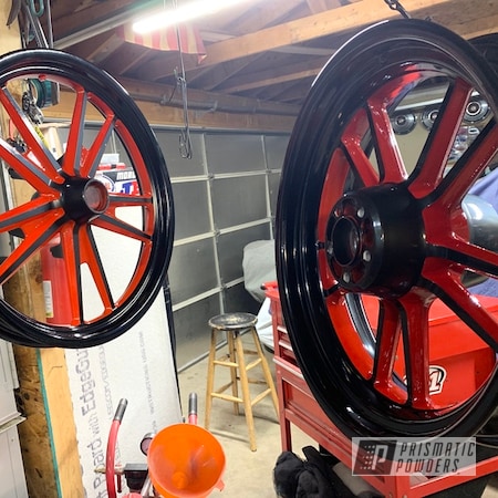 Powder Coating: Motorcycles,Racer Red PSS-5649,Automotive,Wheels,Two Tone