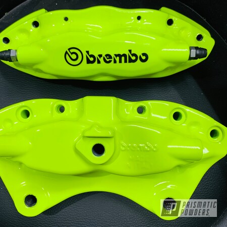 Powder Coating: Brembo,Dodge,Automotive,Brake Calipers,Shocker Yellow PPS-4765,Neon Yellow PSS-1104,Brakes,2019 Dodge Charger 397