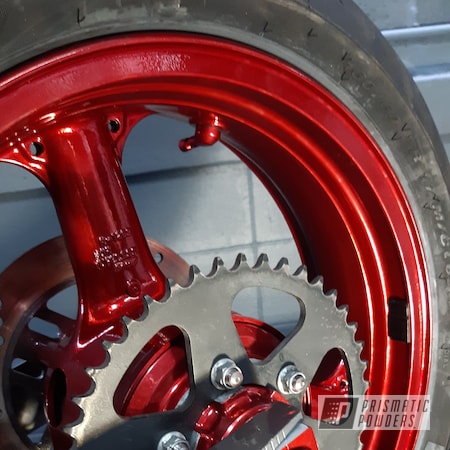 Powder Coating: Kawasaki,Motorcycles,ULTRA BLACK CHROME USS-5204,Clear Vision PPS-2974,SUPER CHROME USS-4482,LOLLYPOP RED UPS-1506,17" Wheels,Automotive