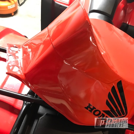 Powder Coating: Motorcycles,Flame Red PSS-5082,Honda Motorcycle,Fuel Tank,Honda,Automotive