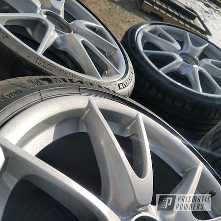 Powder Coating: Silver wheels,rockin rims,#applied plastic coatings,Clear Vision PPS-2974,Powder Coat Wheels,Silver Oar PMS-2899,Automotive,Wheels