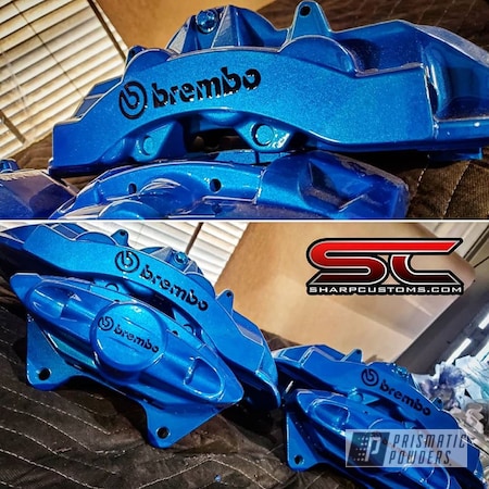 Powder Coating: Brembo,Clear Vision PPS-2974,Illusion Lite Blue PMS-4621,Automotive,Brake Calipers