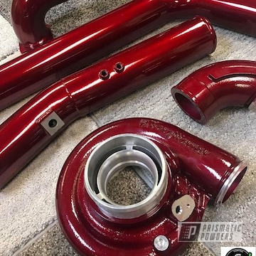 Powder Coated Cherry Red Turbo Pipes And Housing