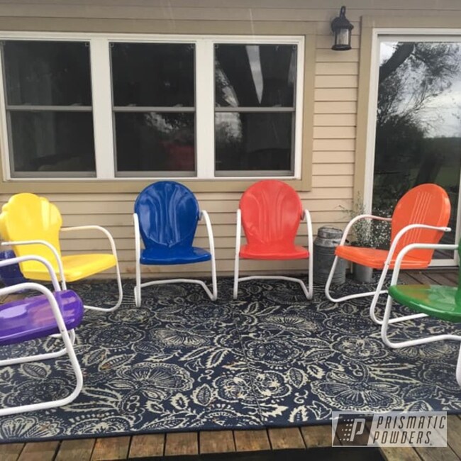 Powder Coated Refinished Metal Patio Chairs