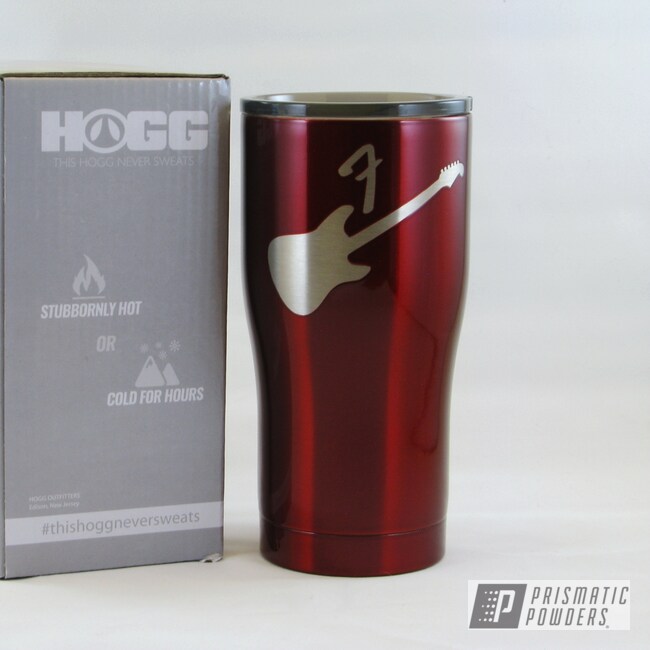 Fender Guitar Themed HOGG Tumblers coated in Shaded Cherry