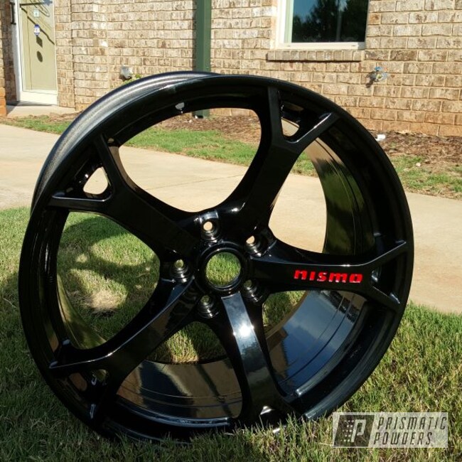 Nismo Wheels done in Ink Black and Astatic Red | Prismatic Powders