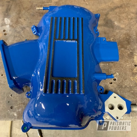 Powder Coating: Mustang,Ford,Ford Dark Blue PSB-4624,Clear Vision PPS-2974,Dark Grey Sparkle PMB-2750,Automotive,Intake Manifold