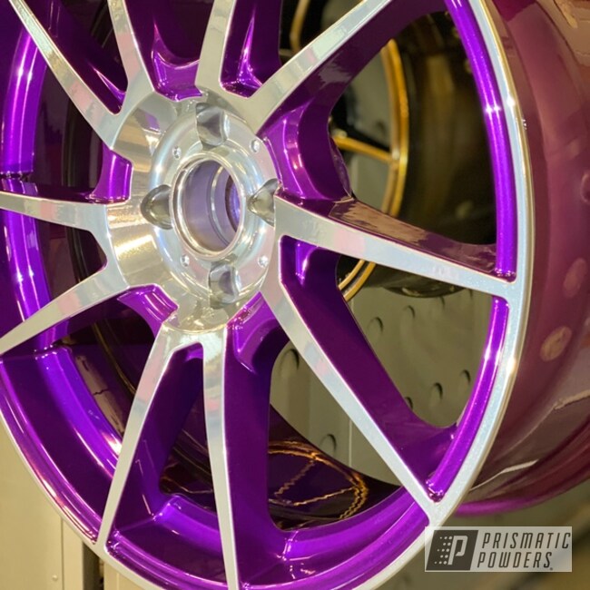 Powder Coated Chrome And Purple Mini Cooper Wheels