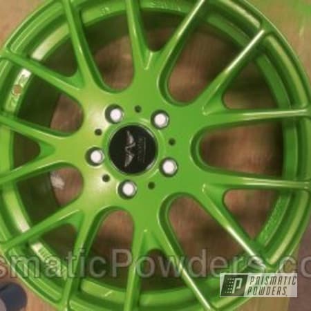 Powder Coating: Custom,green wheels,powder coating,Lime Juice Green PMB-2304,Prismatic Powders,powder coated,Wheels,Montlebahns