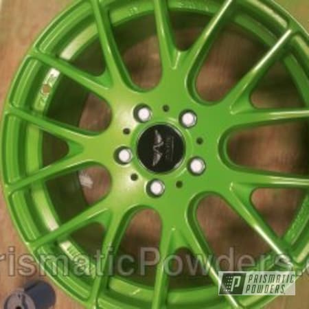 Powder Coating: Custom,green wheels,powder coating,Lime Juice Green PMB-2304,Prismatic Powders,powder coated,Wheels,Montlebahns