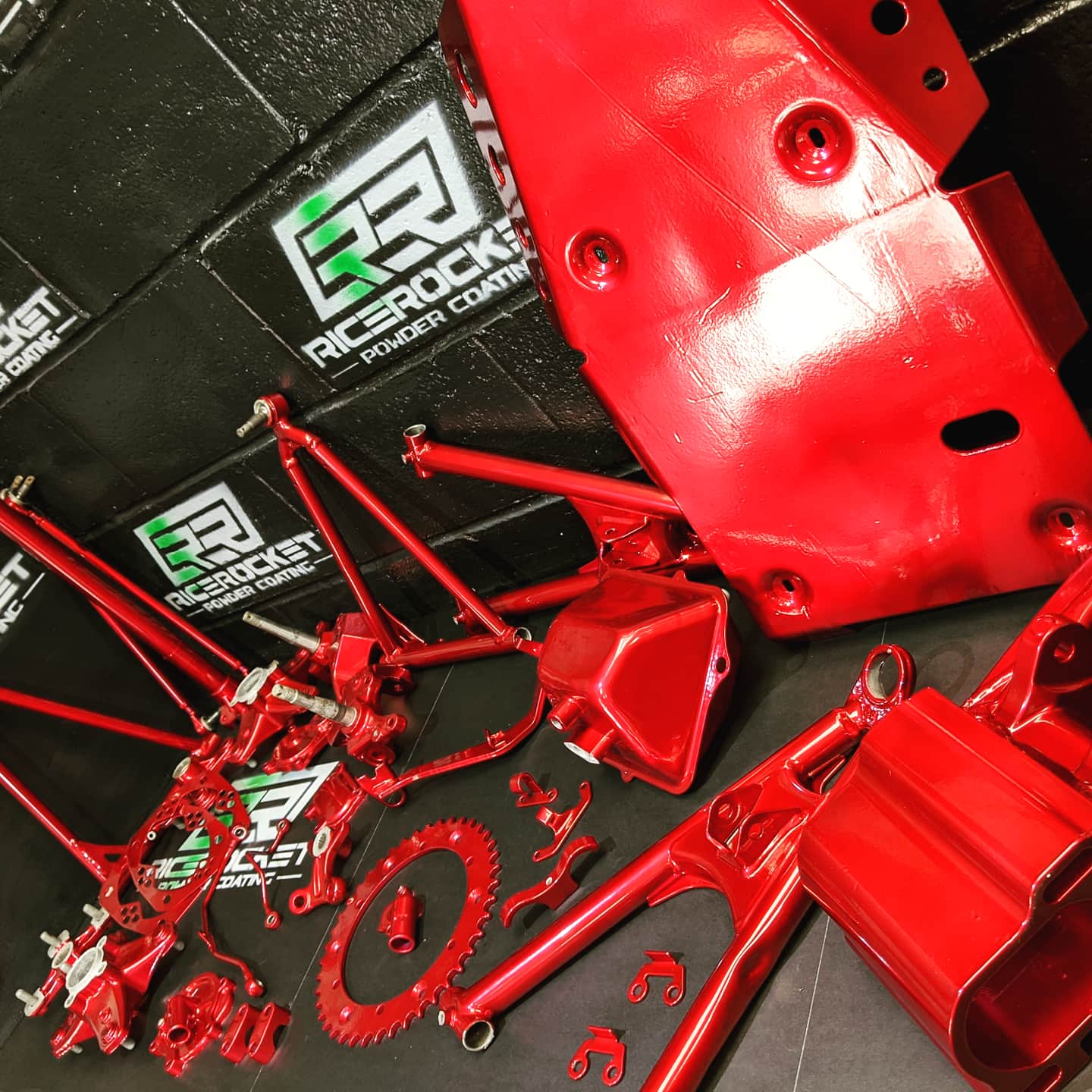 Yamaha ATV Parts done in Twisted Wizard Red | Prismatic Powders