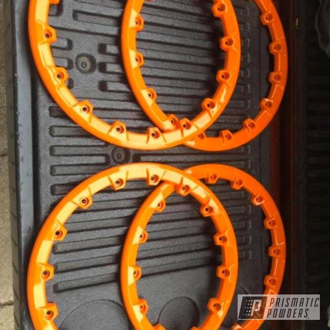 Powder Coated Orange Polaris Beadlock Rings