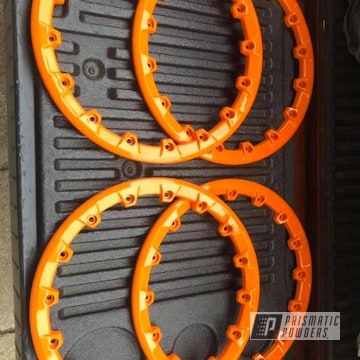 Powder Coated Orange Polaris Beadlock Rings