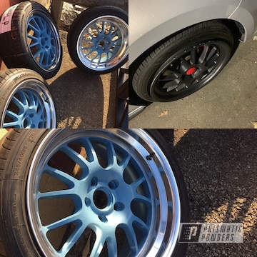 Powder Coated Blue 18 Inch Audi Wheels