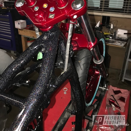 Powder Coating: Motorcycles,Motorcycle Project,Illusion Cherry PMB-6905,City Lights PMB-2689,Automotive