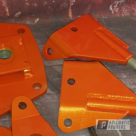 Powder Coating: Automotive,Clear Vision PPS-2974,Illusion Orange,Illusion Orange PMS-4620,Automotive Parts,brackets