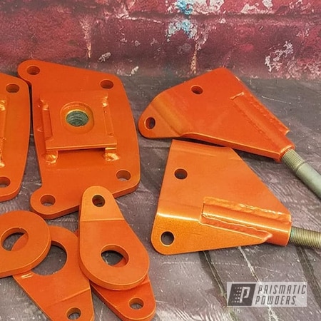 Powder Coating: Illusion Orange,Automotive Parts,Clear Vision PPS-2974,Automotive,brackets,Illusion Orange PMS-4620