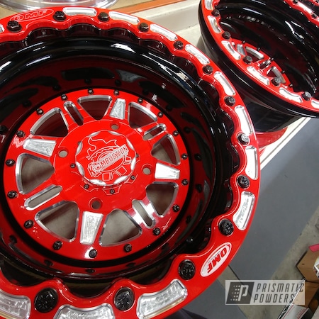 Powder Coating: Beadlock,Billet,4 Piece Wheels,Racer Red PSS-5649,OMFperformance,Billet Wheel,Aluminum Wheel,Automotive,Wheels