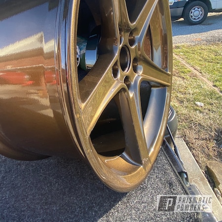 Powder Coating: 18” Wheels,Mustang,Ford,Bronze Chrome PMB-4124,Clear Vision PPS-2974,Ford Mustang,18",Automotive,Wheels